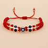 Handmade Glass & Natural Lapis Lazuli Rondelle Beaded Multi-layered Braided Bead Bracelets LO5991-3-1