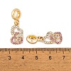 Rack Plating Alloy Crystal & Light Rose Rhinestone European Dangle Charms FIND-C055-18G-3