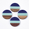 Tri-color Resin & Walnut Wood Pendants RESI-S358-78K-1