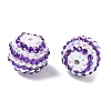 Striped Resin Rhinestone Beads OACR-A037-01A-2