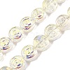 Electroplate Baking Paint Transparent Glass Beads Strands GL-CBA2ED2-05F-1