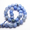 Dyed Natural Fire Crackle Agate Faceted Round Beads Strands G-E320C-8mm-03-2