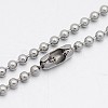 Tarnish Resistant 304 Stainless Steel Ball Chain Necklaces LS-NJEW-A288F-06P-1