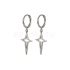Rhodium Plated 925 Sterling Silver Dangle Hoop Earrings for Women IR4666-2-1