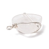 Natural Quartz Crystal Pendants PALLOY-JF01663-06-3