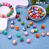 WEWAYSMILE 70Pcs 7 Styles 15mm Silicone Round Beads Making Kit JX487A-3