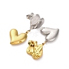 304 Stainless Steel Dangle Stud Earrings EJEW-K296-02GP-02-3