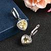925 Sterling Silver Micro Pave Cubic Zirconia Dangle Hoop Earrings EJEW-F371-01C-02-3