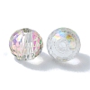 Half Rainbow Plated Glass Beads EGLA-P059-02A-HR02-3