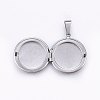 Tarnish Resistant 304 Stainless Steel Locket Pendants STAS-O103-30P-2