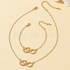 Heart & Infinity Alloy Pendant Necklaces & Link Bracelets Sets for Women FS-WG1C2CC-01-1