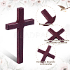 6Pcs 3 Colors Wood Cross Wall Decoration DJEW-ME0001-09-3