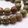 Natural Unakite Beads Strands G-G736-26-6mm-3