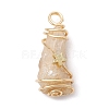 Electroplated Natural Quartz Crystal Dyed Copper Wire Wrapped Pendants PALLOY-JF02326-07-3