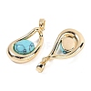 Synthetic Turquoise Teardrop Pendants KK-U043-39G-02-2