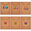 6Pcs Butterfly Pendant Necklaces for Women JN1066A-1