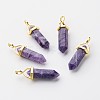 Natural Charoite Pointed Pendants X-G-G902-A03-2