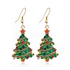 Christmas Theme Alloy Plastic Dangle Earrings FS-WG6FBD6-18-1