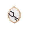Glass Seed Beaded Twelve Constellations Pendants PALLOY-MZ00891-09-1