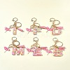 Letter A~Z Transparent Glitter Resin Pendant Keychains KEYC-FZ00024-05-8