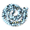 Electroplate Opaque Glass Beads Strands EGLA-A034-P8mm-S16-2