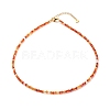 Natural Carnelian Beaded Necklaces for Women NJEW-JN03789-02-1