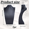 Bust Shaped Wood Covered with PU Leather Necklaces Display Stands ODIS-WH0043-153-3