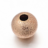 Brass Round Textured Spacer Beads KK-L051-04-4mm-2