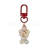 Plating Acrylic Beaded Pendant Keychains HJEW-JM01068-3