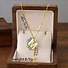 304 Stainless Steel Initial Pendant with Dice Tassel Necklaces FS-WGD823D-13-1