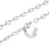 304 Stainless Steel Coffee Bean Chain Necklaces NJEW-O123-01P-2