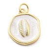 Ocean Theme Brass Enamel Pendants KK-Q029-01G-G-1