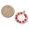 Copper Wire Wrapped Natural Gemstone Beaded Pendants PALLOY-JF02804-2