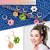 Alloy Enamel Flower with Yin Yang Charm Locking Stitch Markers HJEW-PH01723-4