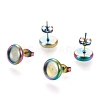 Ion Plating(IP) 304 Stainless Steel Stud Earring Settings STAS-K202-05C-M-2