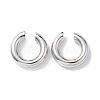 Rack Plating Brass Ring Cuff Earrings for Women EJEW-H135-01P-01-1