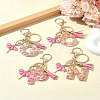 Letter A~Z Transparent Glitter Resin Pendant Keychains KEYC-FZ00024-24-10