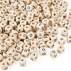 Kissitty 250Pcs 5 Styles Printed Natural Schima Wood Beads WOOD-KS0001-22-12