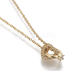 Brass Pendant Necklaces NJEW-I230-12-4