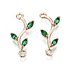 Brass Micro Pave Cubic Zirconia Links Connectors X-KK-S359-156C-RS-1