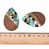 Transparent Resin & Walnut Wood Big Pendants RESI-T058-05L-4