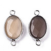 Natural Grey Agate Links/Connectors G-T131-102-15-2