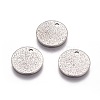 Non-Tarnish 304 Stainless Steel Textured Pendants X-STAS-I098-01-12mm-P-3