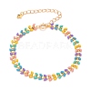 Brass Enamel Cobs Chains Bracelets BJEW-JB05744-1