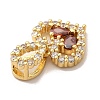 Rack Plating Brass Micro Pave Cubic Zirconia Charms ZIRC-C002-06G-4