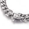 201 Stainless Steel Curb Chain Bracelets BJEW-P244-01P-2