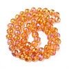 Electroplate Transparent Glass Beads Strands EGLA-N002-34B-C08-2