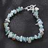 Natural Larimar Beaded Bracelets X-BJEW-JB02681-01-8