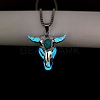 Alloy Ox Head Pendant Necklace with Stainless Steel Chains JN1135B-1