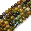 Natural Striped Agate/Banded Agate Bead Strands G-K155-A-6mm-08-2